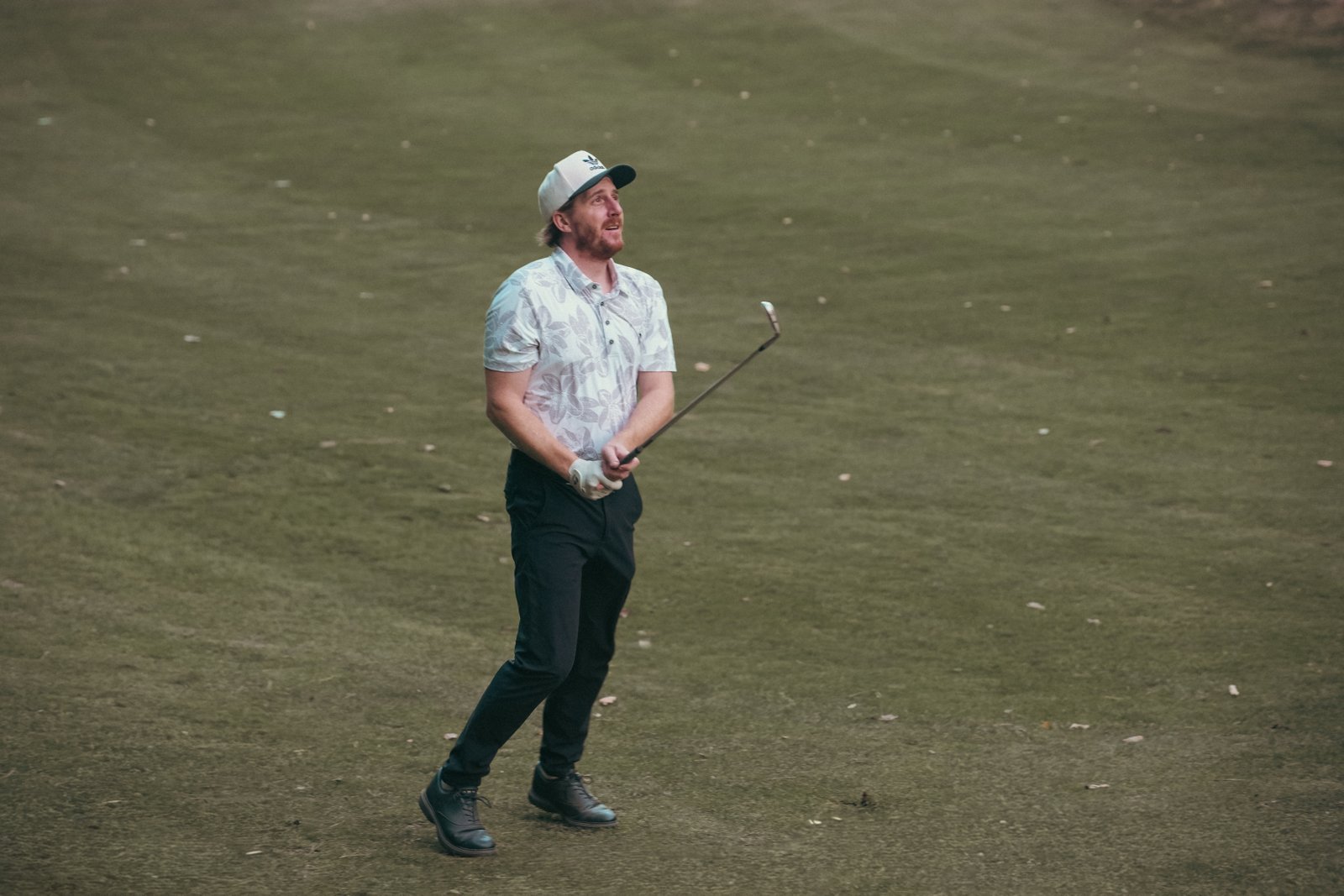 Wide morning golf fairway