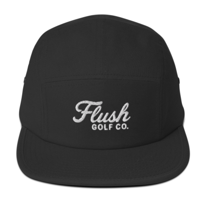 5-panel-cap-black-front-6a6d4012d1661.png Flush Golf Co. Logo 5-Panel Cap